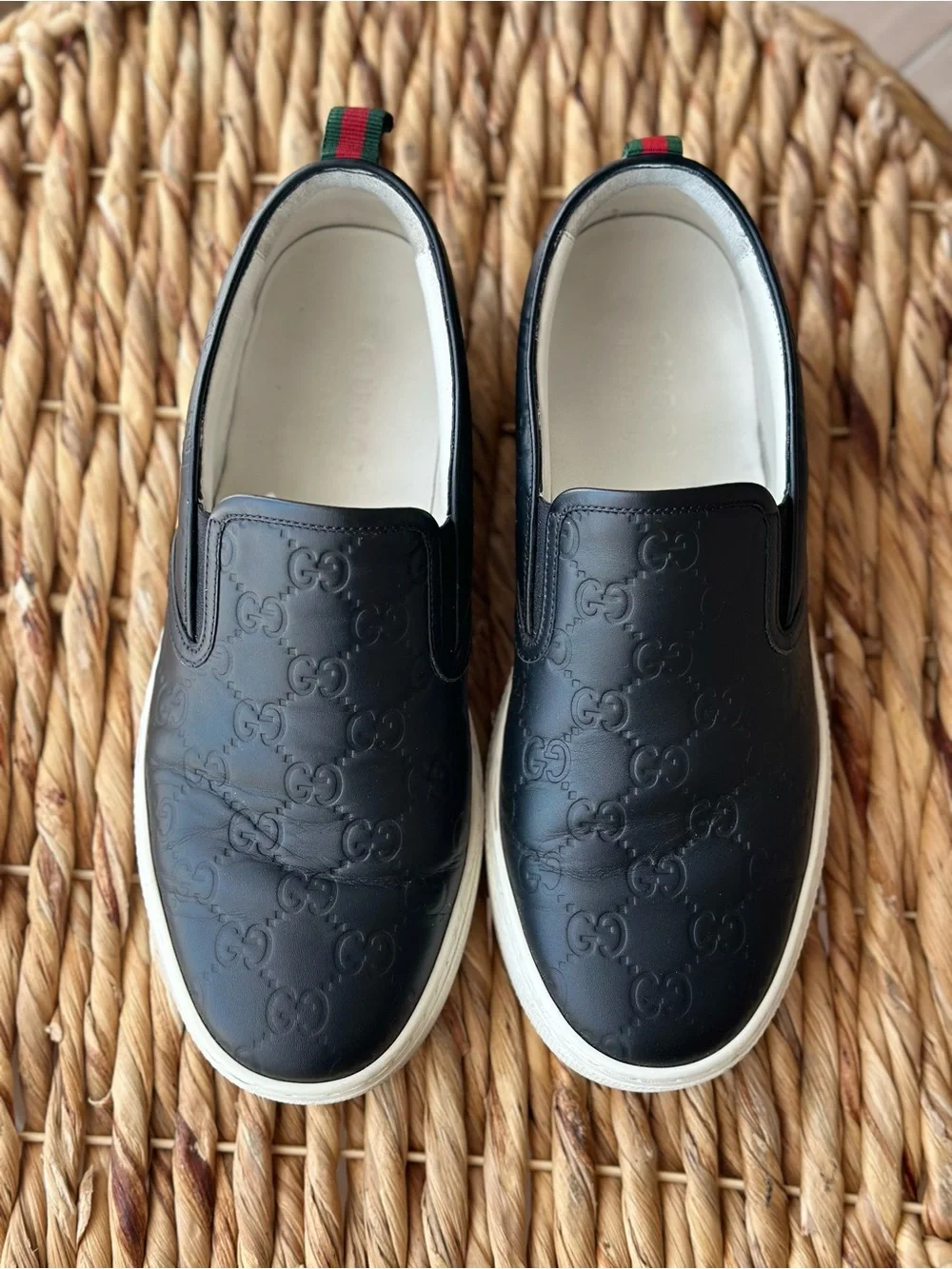 Gucci Black Leather Slip On